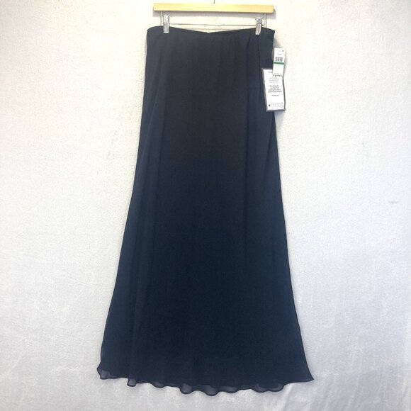 Alex Evenings Dresses & Skirts - NWT Alex Evenings Chiffon Maxi Skirt Womens Large L Black Lined Goth Formal